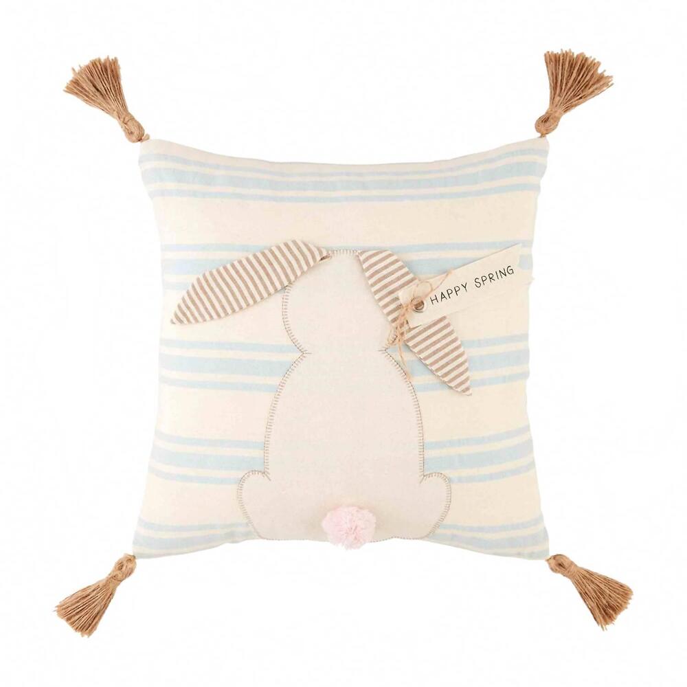 NEW MUDPIE happy spring square pillow in beige